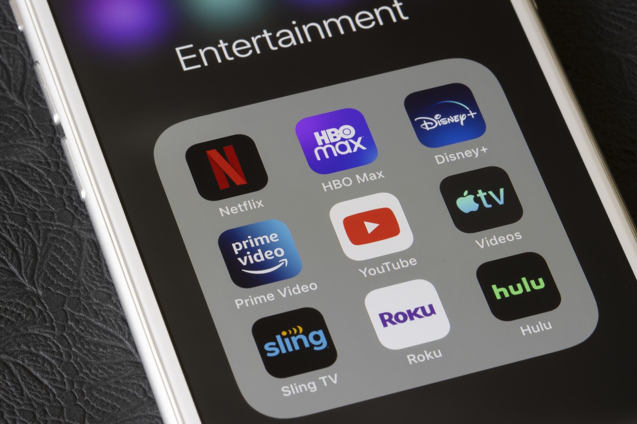Logos of streaming mobile apps
