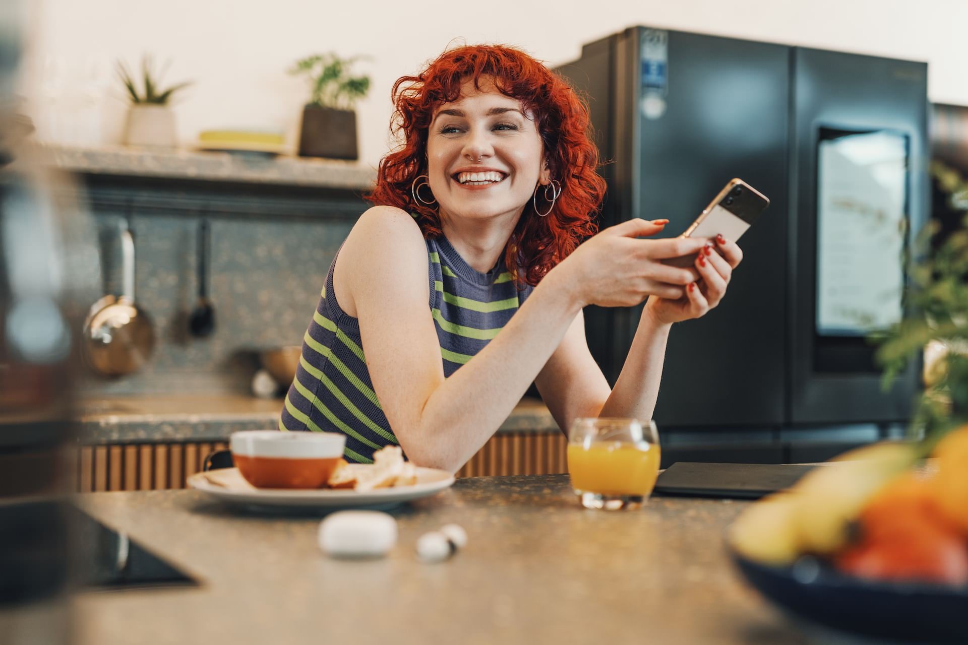 Woman holding a smartphone in her hand