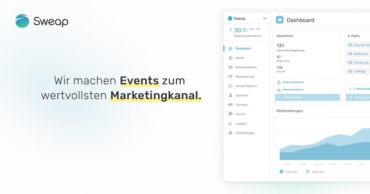 Screenshot or Official Image for sweap.io - Sweap der Marktführer für Event Management Software